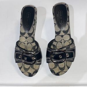 Coach Women Greta Mules Sandals Blue Size 7B